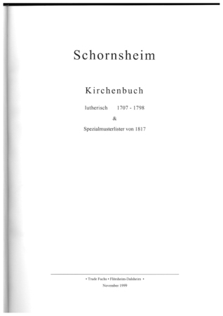 Schornsheim ev. 1707-1798 Titelseite