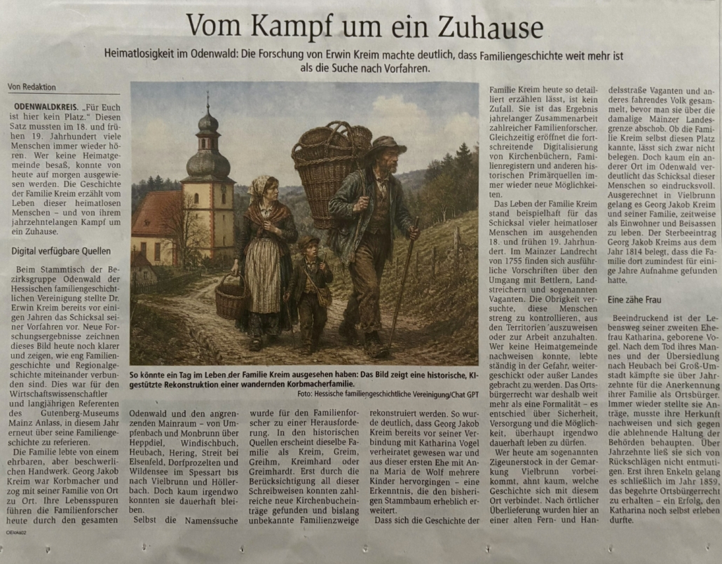 Echo Artikel über die Familie Kreim