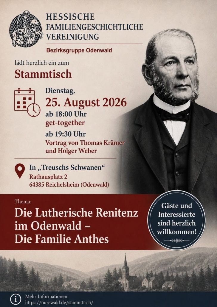 Plakat: "Die Lutherische Renitenz im Odenwald - Die Familie Anthes"