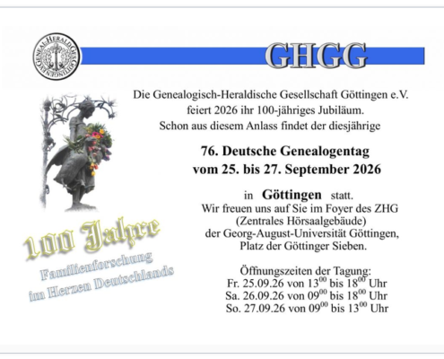 Ankündigung 76. Deutscher Genealogentag